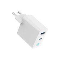 Мережевий ЗП, 1 USB-A + 1 Type-C (PD45Вт + QC3.0 18Вт), білий
