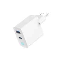 Мережевий ЗП, 1 USB-A + 1 Type-C (PD45Вт + QC3.0 18Вт), білий