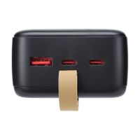 Портативний зарядний пристрій, 30000 mA, PD 65W, з LCD, чорний