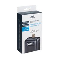 Портативний зарядний пристрій, 30000 mA, PD 65W, з LCD, чорний