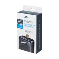 Портативний зарядний пристрій, 30000 mA, PD 65W, з LCD, чорний