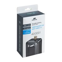 Портативний зарядний пристрій, 40000 mA, PD 65W, з LCD, чорний