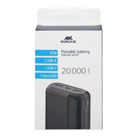 Портативний зарядний пристрій, 20000 mA, чорний