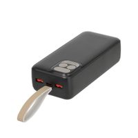 Портативний зарядний пристрій, 30000 mA, PD+QC 20W, з LCD, чорний