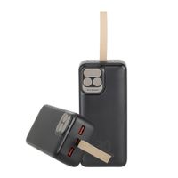 Портативний зарядний пристрій, 30000 mA, PD+QC 20W, з LCD, чорний