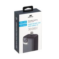 Портативний зарядний пристрій, 30000 mA, PD+QC 20W, з LCD, чорний