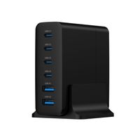 Gembird
Мережевий ЗП, 2xUSB-A (QC3.0 18W)+4xType-C (PD 25W), чорний
