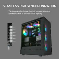 Ігровий корпус, 3*120mm ARGB, 1*120mm ARGB вентилятори передвстановлені, ATX/mATX/mini-ITX, скляне вікно