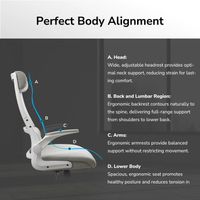 Крісло офісне ергономічне, дихаючий текстиль, білий