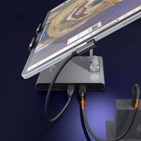 Док станція Ipad USB-C 8-в-1 (HDMI/PD/картридер/USB-A/USB-C/Audio), алюміній