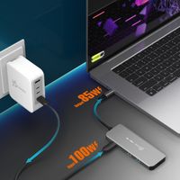 Мультиадаптер USB-C 5-в-1 (хаб/HDMI/PD/LAN), сірий