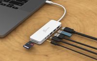 Мультиадаптер USB-C 6-в-1 (хаб/HDMI/картридер/аудіо), білий
