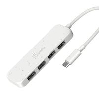Хаб USB 3.2, 10Gbps, USB-С на 4 USB-A, білий