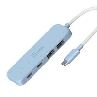 Хаб USB 3.2, 10Gbps, USB-С на 2 USB-A/2 USB-С, блакитний