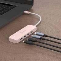 Хаб USB 3.2, 10Gbps, USB-С на 4 USB-С, червоний