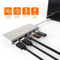 Док станція USB-C 6-в-1 (HDMI/PD/USB-A/USB-C/LAN)