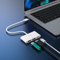 Мультиадаптер USB-C на HDMI/USB-A/USB-C (тільки живлення PD), білий