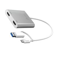 Адаптер-перехідник USB-C/A на 2 HDMI (2 незалежних екрани)