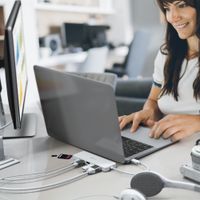 Мультиадаптер USB-C 6-в-1 (хаб/HDMI/картридер/аудіо), білий