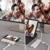 Мультиадаптер USB-C 6-в-1 (хаб/HDMI/картридер/аудіо), білий