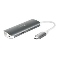 Док станція USB-C 9-в-1 (хаб/HDMI/PD/картридер), сірий
