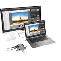 Док станція USB-C 9-в-1 (хаб/HDMI/PD/картридер), сірий