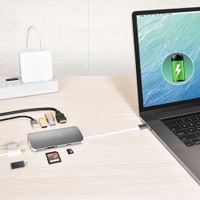 Док станція USB-C 9-в-1 (хаб/HDMI/PD/картридер), сірий