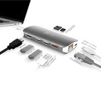 Док станція USB-C 9-в-1 (хаб/HDMI/PD/картридер), сірий