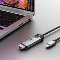 Кабель USB-C на HDMI, 8K 60 Гц, LED RGB 1.8 м