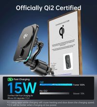 Автомобільний зарядний пристрій, QI 15 Вт (сумісний з MagSafe), чорний