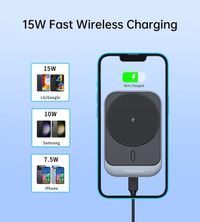 Автомобільний зарядний пристрій, QI 15 Вт (сумісний з MagSafe), чорний