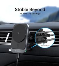 Автомобільний зарядний пристрій, QI 15 Вт (сумісний з MagSafe), чорний