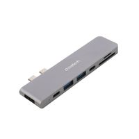 Choetech
Док станція USB-C 7-в-1 (HDMI/картрідер/USB-A/USB-C), для MacBook Pro/Air, алюміній