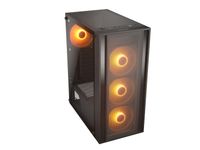 Ігровий корпус, 4*120mm RGB вентилятори передвстановлені, Mini ITX / Micro ATX / ATX, скляне вікно