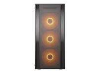 Ігровий корпус, 4*120mm RGB вентилятори передвстановлені, Mini ITX / Micro ATX / ATX, скляне вікно