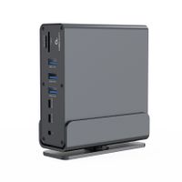 Док станція USB-C 15-в-1 (USB-хаб + HDMI/DP/PD/картридер/LAN/3.5-мм аудіо), сірий