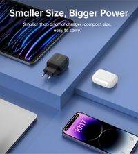 Мережевий зарядний пристрій, GaN, USB-A/USB-C, 35Вт, QC3.0/PD/PPS