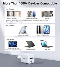 Мережевий зарядний пристрій, USB-A/USB-C, 30Вт, QC3.0/PD/PPS