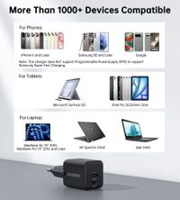 Мережевий зарядний пристрій, USB-A/USB-C, 30Вт, QC3.0/PD/PPS