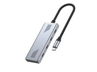 Хаб на 4 порти USB-С 3.2, метал, сріблястий