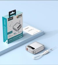 Портативний зарядний пристрій, 10000 mA, QC/PD 22,5 Вт, сріблястий