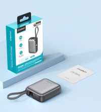 Портативний зарядний пристрій, 10000 mAh, PD 35 Вт, сірий