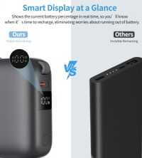Портативний зарядний пристрій, 10000 mAh, PD 35 Вт, сірий