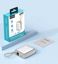 Портативний зарядний пристрій, 10000 mAh, PD 35 Вт, сріблястий