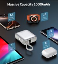 Портативний зарядний пристрій, 10000 mAh, PD 35 Вт, сріблястий