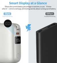 Портативний зарядний пристрій, 10000 mAh, PD 35 Вт, сріблястий