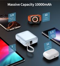 Портативний зарядний пристрій, 10000 mAh, PD 35 Вт, блакитний
