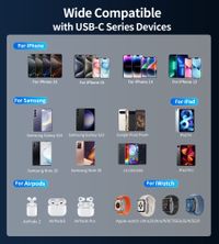 Портативний зарядний пристрій, 10000 mAh, PD 35 Вт, блакитний