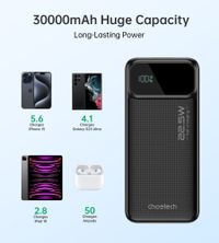 Портативний зарядний пристрій, 30000 mAh, PD 22,5 Вт, чорний