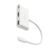 Мультиадаптер USB-C 3-в-1 (хаб/HDMI/PD), білий